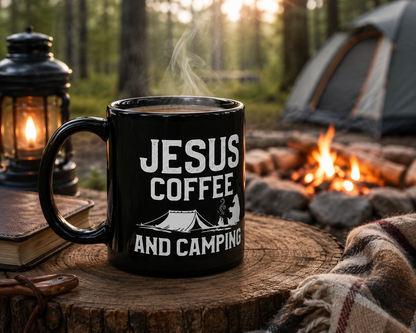 Jesus, Coffee & Camping Mug