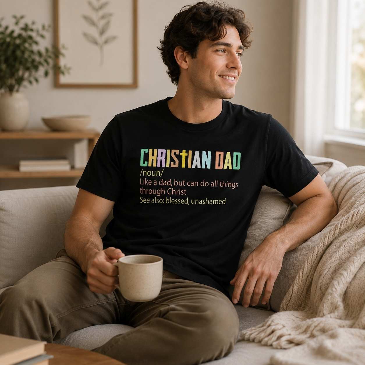 Christian Dad Tee – Faith, Strength & Purpose