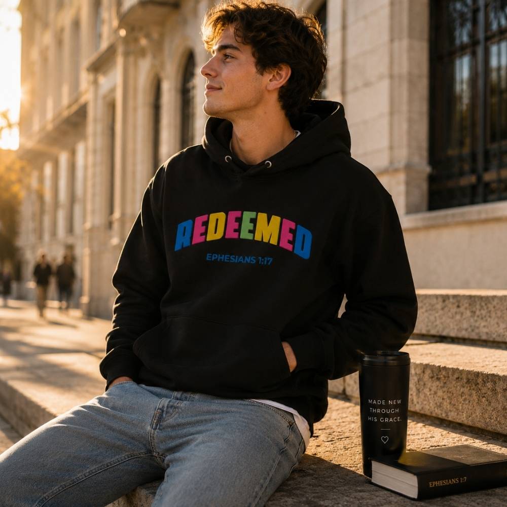 Redeemed Ephesians 1:7 Embroidered Hoodie
