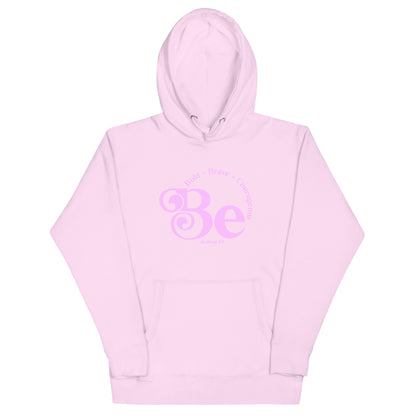 Be Bold Joshua 1:9 light pink Christian hoodie by The Avielle