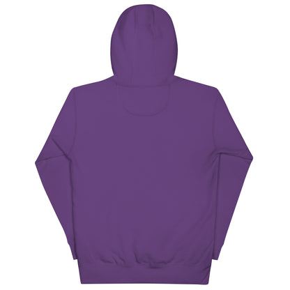 Back view of the Be Bold Joshua 1:9 Back view of the Be Bold Joshua 1:9 purple Christian hoodie by The Avielle