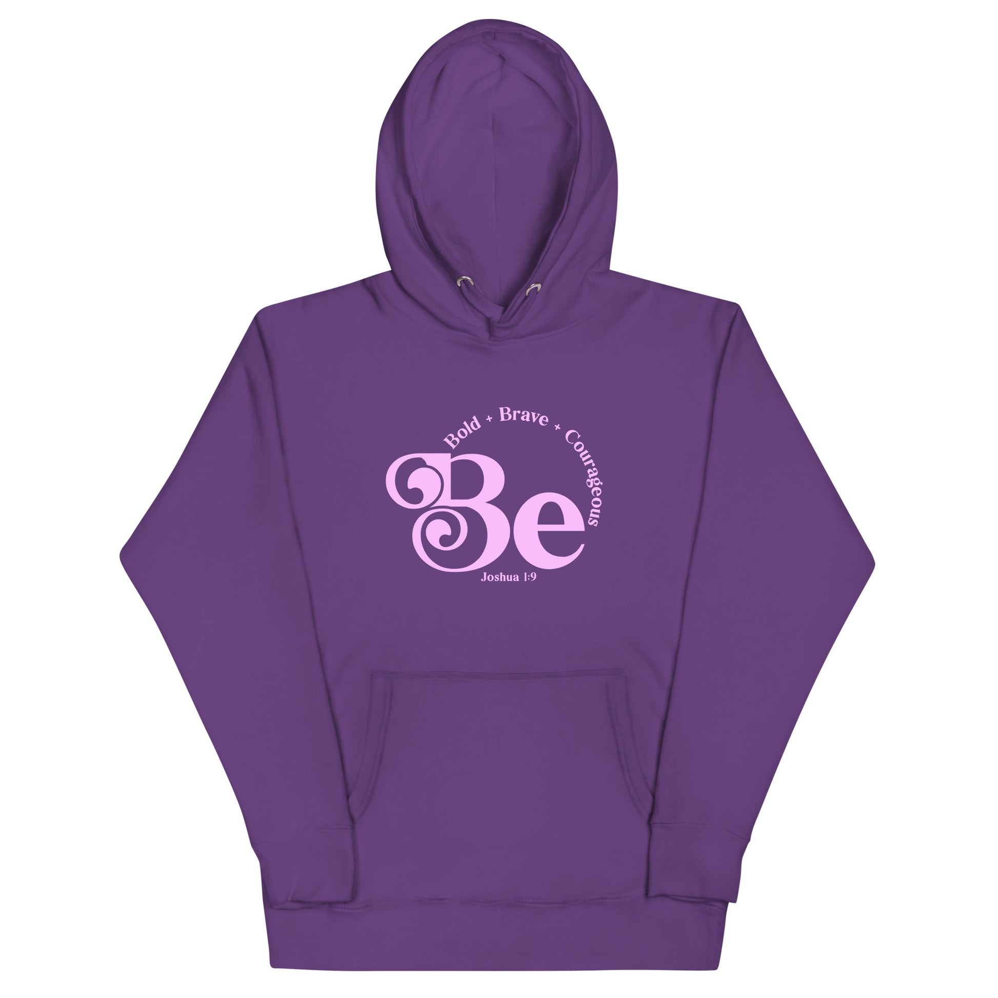 Be Bold Joshua 1:9 purple Christian hoodie by The Avielle