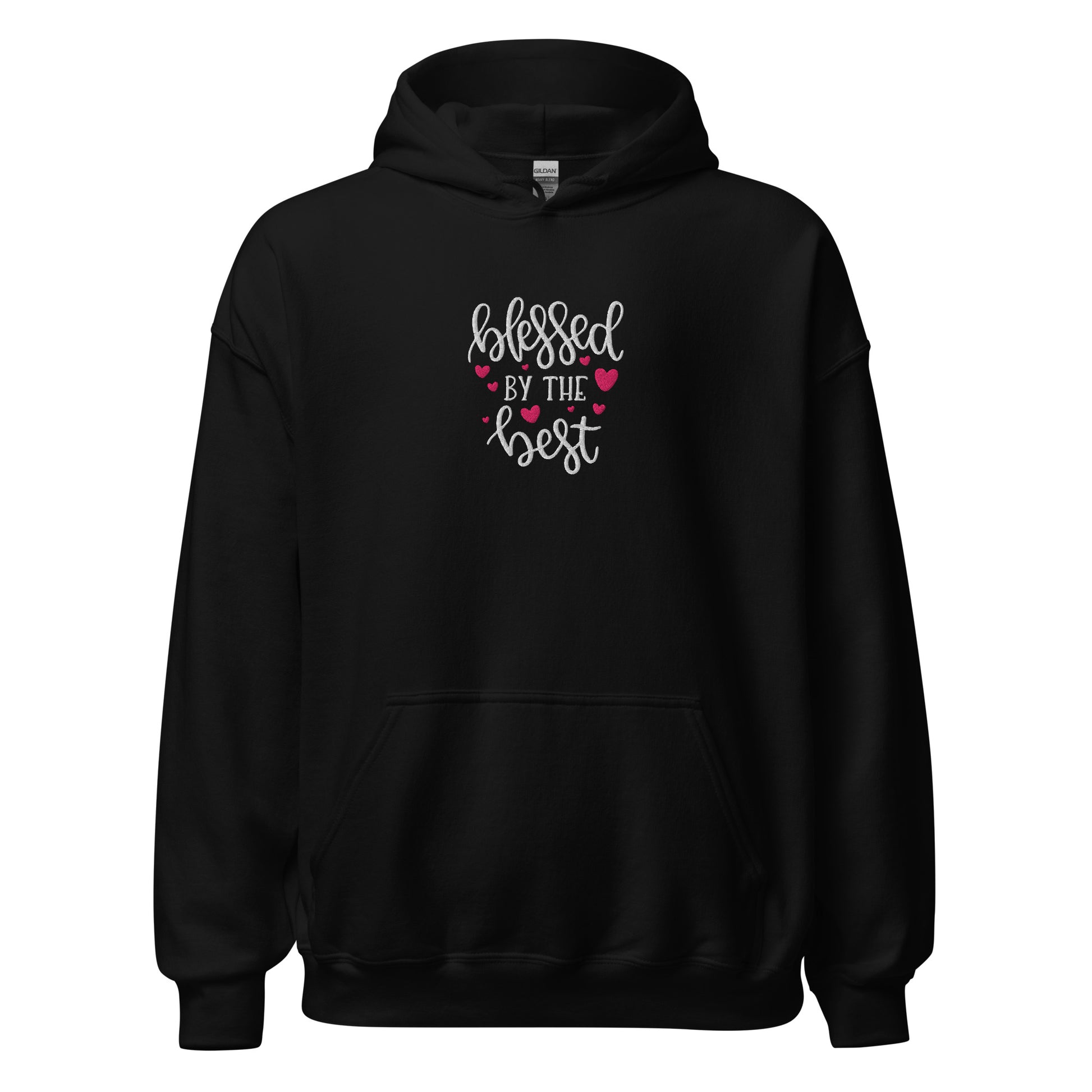 Blessed by the Best embroidered black women's hoodie by The Avielle