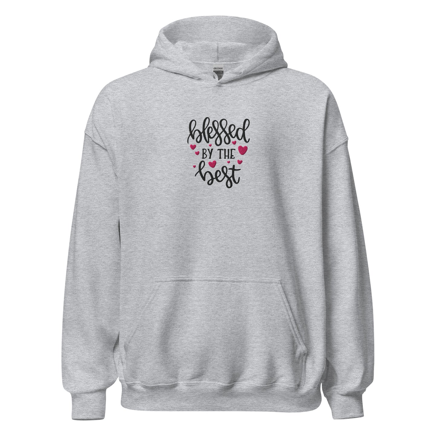 Blessed by the Best embroidered sport grey women's hoodie by The Avielle