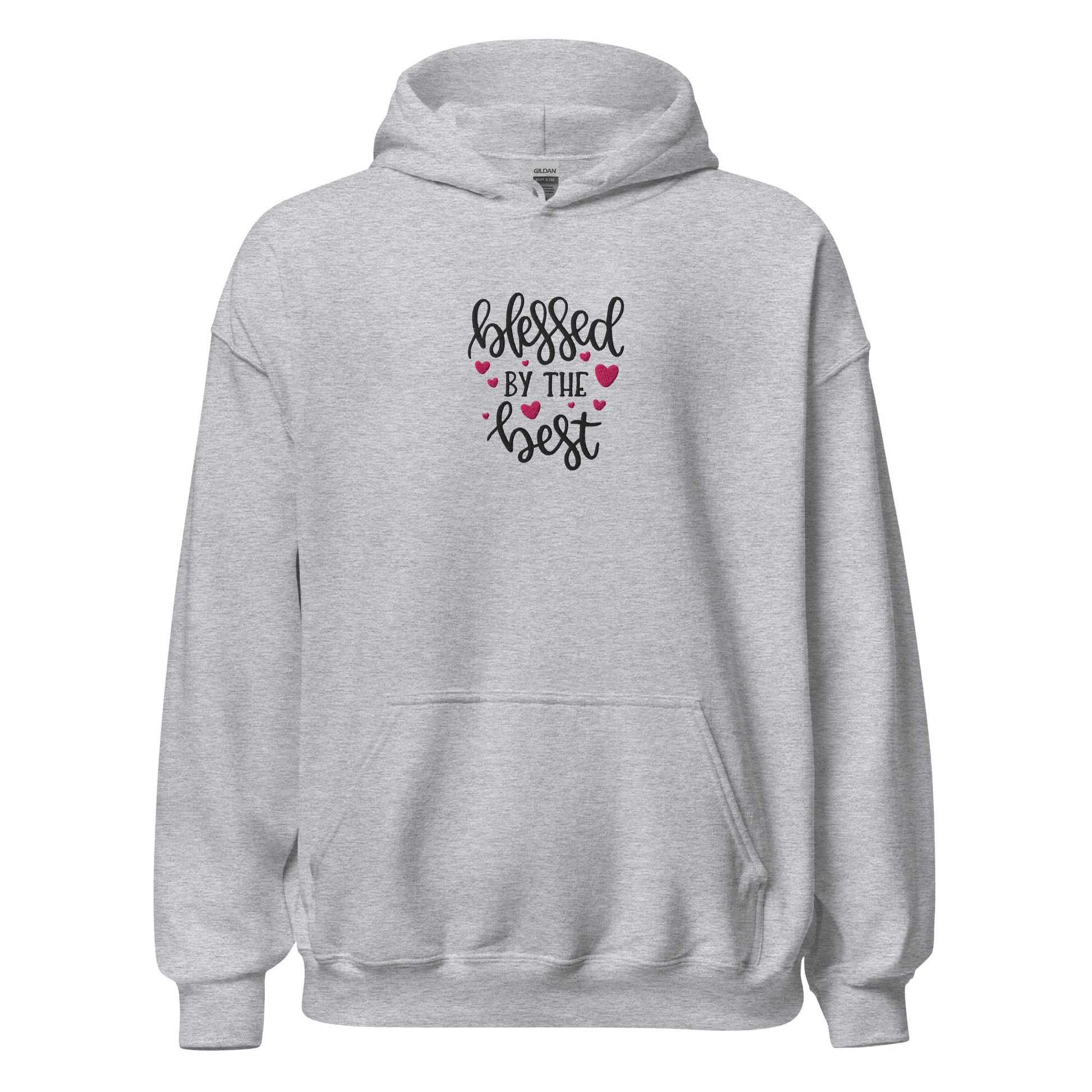 Blessed by the Best embroidered sport grey women's hoodie by The Avielle
