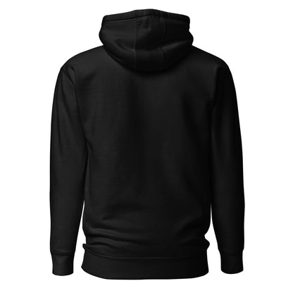 Back view of the Hallelujah Embroidered Premium Hoodie in black by The Avielle.