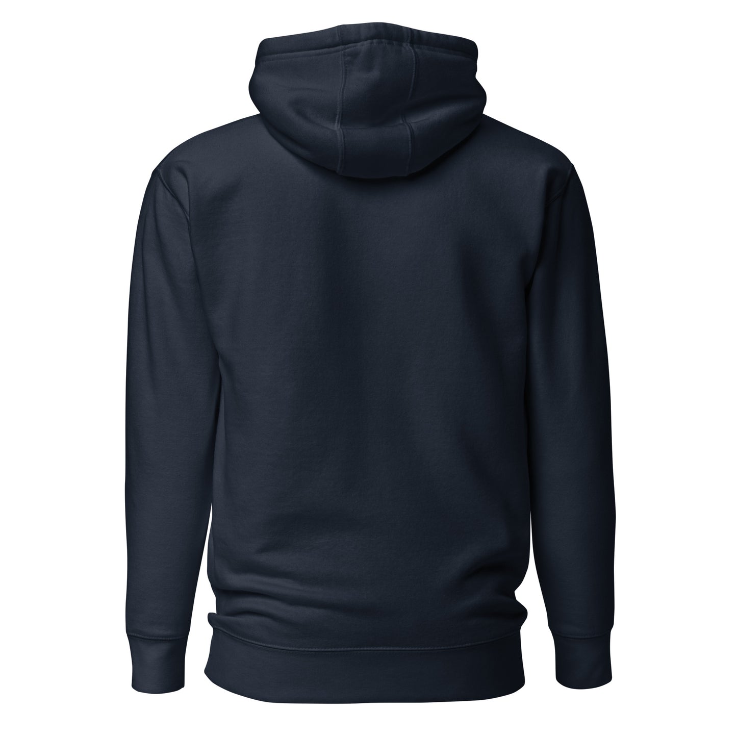 Back view of the Hallelujah Embroidered Premium Hoodie in navy by The Avielle.