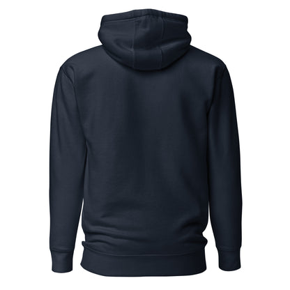 Back view of the Hallelujah Embroidered Premium Hoodie in navy by The Avielle.