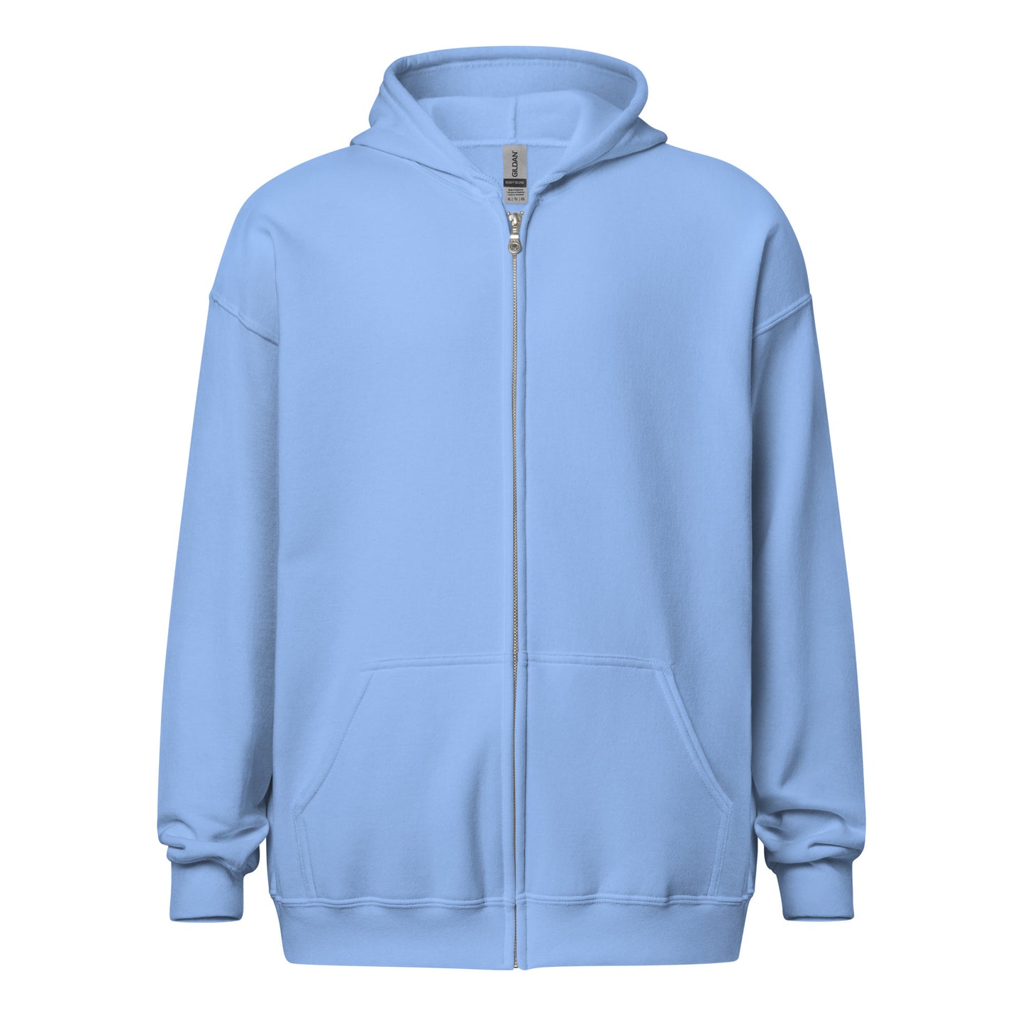 Back view of the Know Jesus Know Peace Carolina blue Christian zip hoodie by The Avielle
