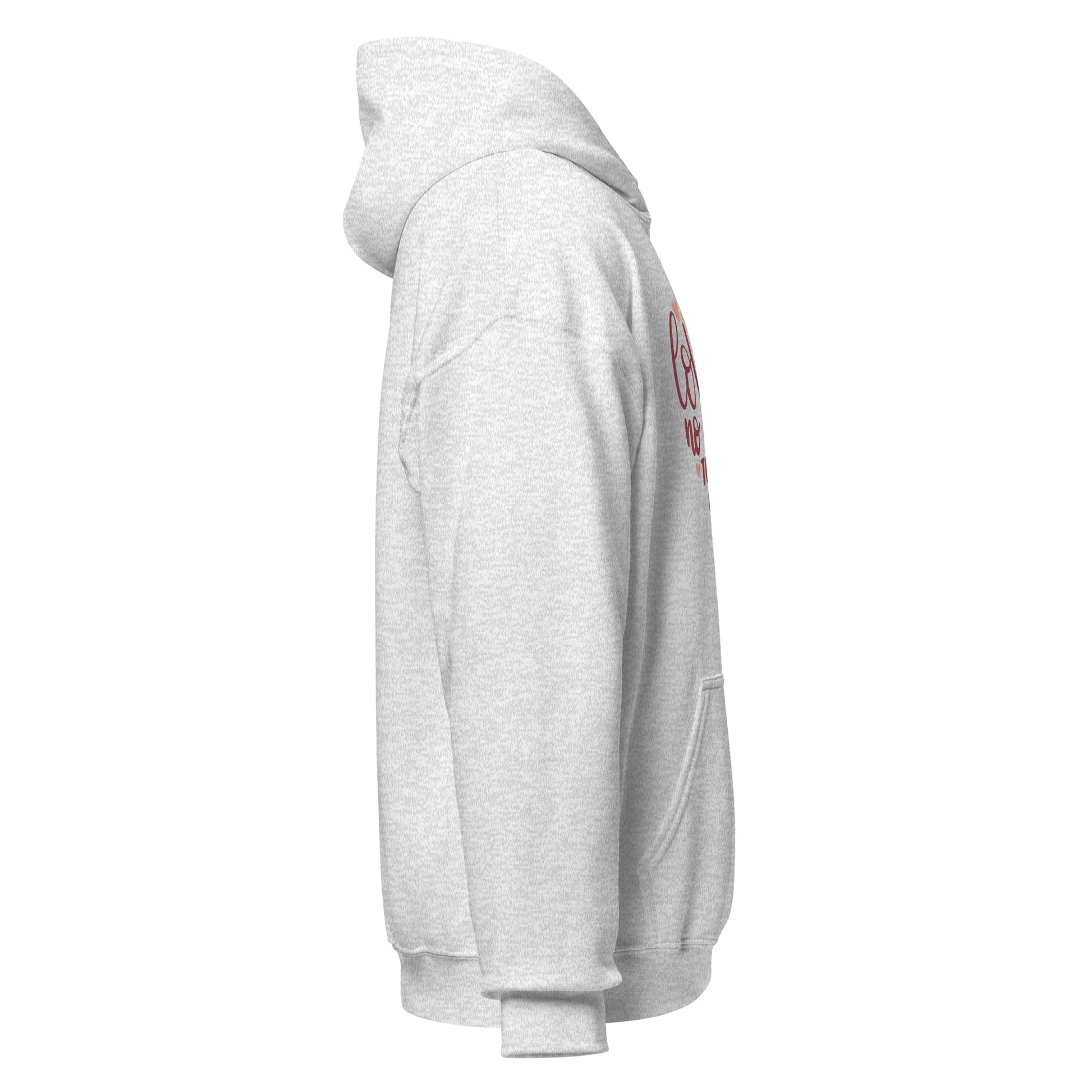 Side view of The Avielle Love Does No Wrong Romans 13:10 Christian hoodie in ash.