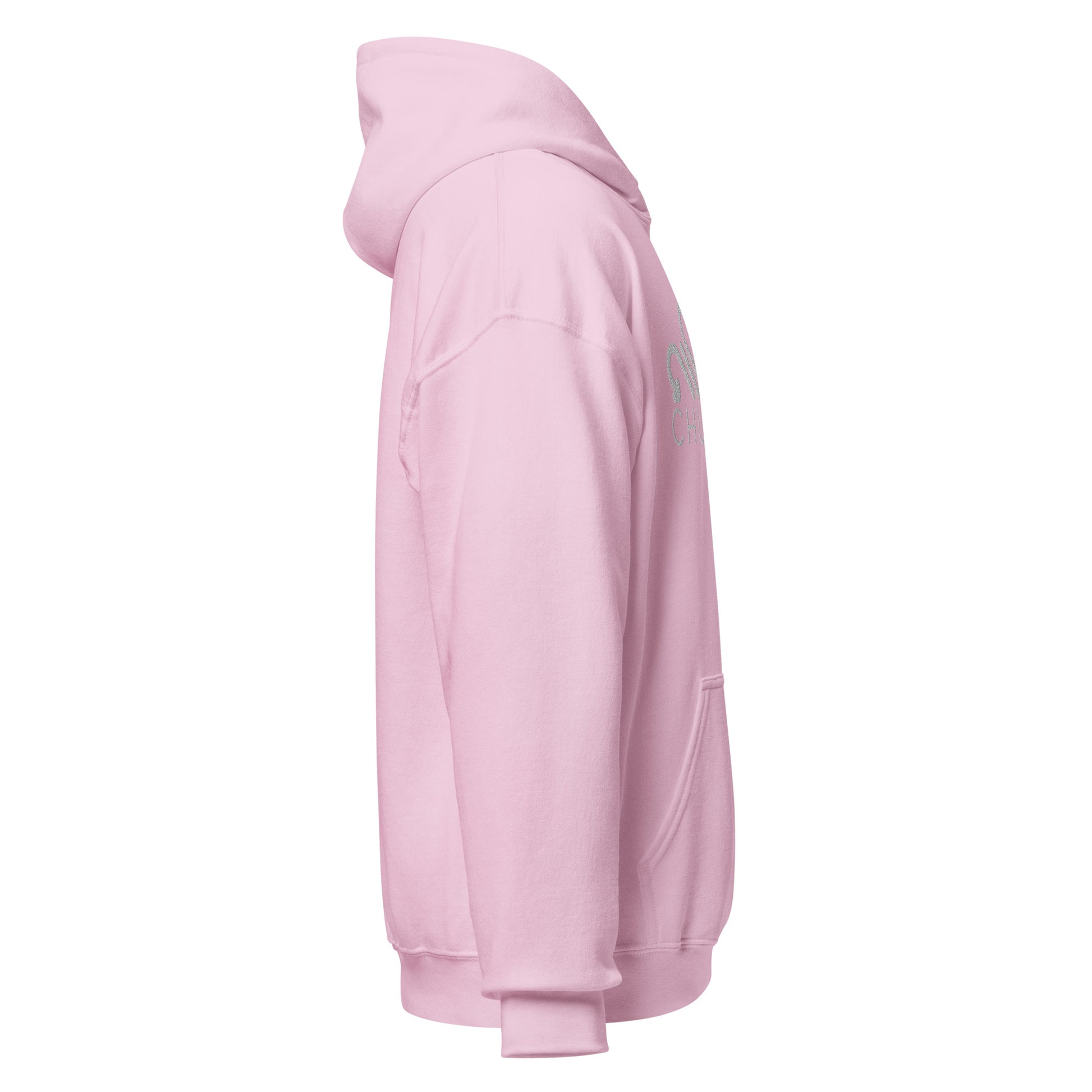 Love My Church embroidered light pink unisex hoodie by The Avielle