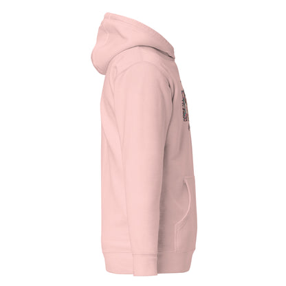Side view of The Lord Is My Light Psalm 27:1 Christian hoodie in light pink.
